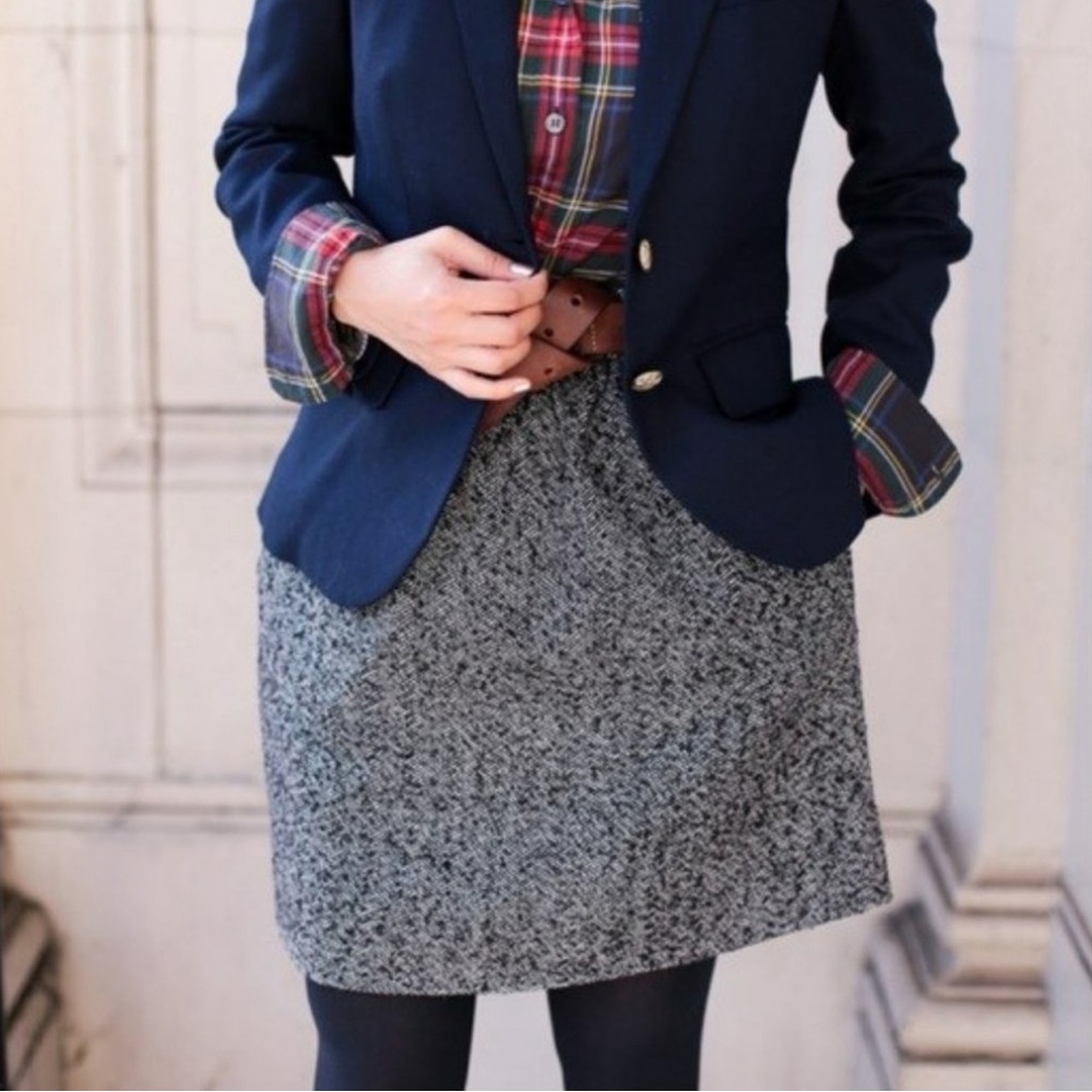 J. Crew Gray Herringbone Mini Skirt